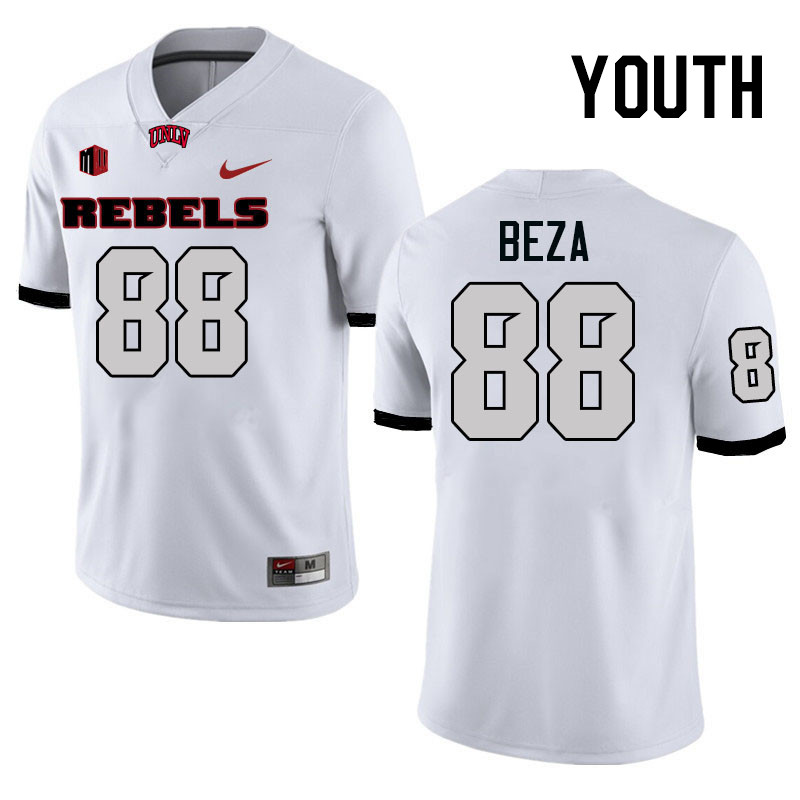 Youth #88 Jacob Beza UNLV Rebels College Football Jerseys Stitched-White